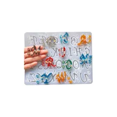 Evergarden アルファベット【穴あきタイプ】シリコンモールド レジン アクセサリー パーツ イヤリング ピアス キーホルダー シャカシャカ シリコン モールド キャンドル アロマストーン 石膏 手作り 樹脂 粘土 シリコン型 型 キット ハンドメイ 0