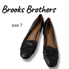 Brooks Brothers ブルックスブラザーズ ブラック レザーパンプス リボン フリンジ装飾 本革 レディース 7 24cm相当 Mサイズ 上質 クラシック エレガント フォーマル 0000658OC