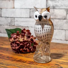 ガラス製置物 フクロウ オーナメント