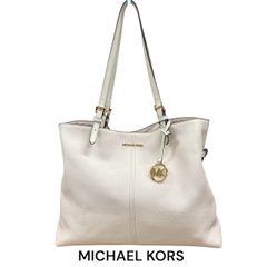 MICHAEL KORS マイケルコース トートバッグ ホワイト レザー チャーム付き