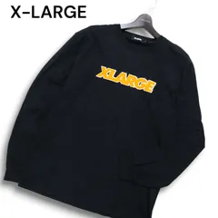 X-LARGE エクストララージ 通年 ロゴワッペン★ 長袖 カットソー ロンTシャツ Sz.L メンズ 黒