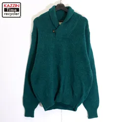 80s USA製 vintage L.L.Bean ショールカラー ニットセーター メンズ 表記Lサイズ