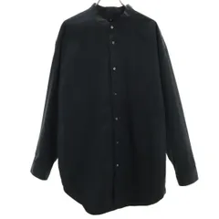 UNIQLO +J ユニクロ プラスジェイ 長袖 バンドカラーシャツ L ブラック ジルサンダー メンズ 古着
