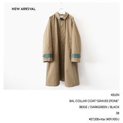 KELEN / BAL COLLAR COAT“GRAVES 2TONE” - BEIGE　ケレン / バルカラーコート“GRAVES 2TONE”