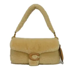 COACH コーチ ピロー タビー 26 Cロゴ スムース カーフ ベージュ ふわふわ もこもこ 2WAY クロスボディ 美品 Cマーク シアリング ウォームニュートラル ショルダーバッグ CC445