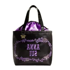 ANNA SUI 黒と紫の蝶のデザインが特徴的なトートバッグ