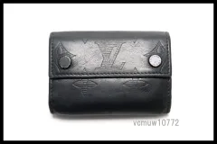 ルイヴィトン ディスカバリー シャドウ モノグラム 折り財布 コンパクト レザー ルイヴィトンディスカバリー コンパクトウォレット 43036 黒