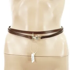 90%OFF 新品 イタリアブランド ベルト LOT1331 ブラウン レディース レザーベルト 2重ベルト イタリア製 アウトレット