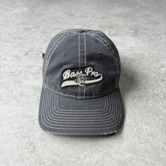00s Bass Pro Shops Vintage processing 6panel Cap バスプロショップス ヴィンテージ加工 6パネル キャップ 魚 ブラックバス フィッシング ダメージ加工