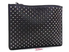 ■新品■未使用■ Christian Louboutin クリスチャンルブタン レザー スパイクスタッズ  ポーチ マルチケース ブラック系 FM4305のサムネイル