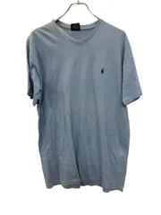 Polo Ralph Lauren 半袖 ロゴTシャツ M ブルー ポロラルフローレン プルオーバー Ｖネック 90s 古着卸 アメリカ仕入 a704-6135