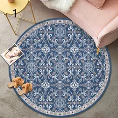 225万ノット！超高密度 本場イラン産 絨毯！円形100cm‐201721 sm-7058-nb-1.jpg