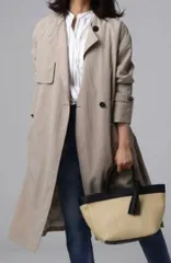 UNTITLED アンタイトル 2wayノーカラートレンチコート スプリングコート アウター ベルト 撥水 BJ153-98203JJ ベージュ サイズ1 レディース 春 ゴーゴー古着丸井北千住店 12 No.久735