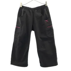 PUMA プーマ トレーニング クロップドパンツ M ブラック レディース 古着