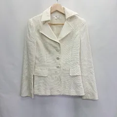 ◇ KLEIN PLUS クランプリュス キラキラ 上品 キレイめ シンプル 長袖 ジャケット サイズ40 ホワイト レディース E  【1404240026353】