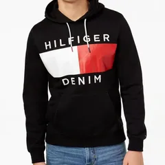 TOMMY HILFIGERトミーヒルフィガー BROOK プルオーバー パーカー 刺繍ロゴ 黒