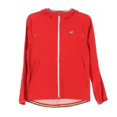 XL New Balance(ニューバランス) レッド フード付き ジップアップパーカー ウインドブレーカー ナイロン ジャケット