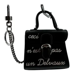 【未使用級/箱付き】デルヴォー ブリヨン バッグチャーム ブラック レザー 黒 DELVAUX《ブリヨン ミニ チューリップ》Box Calf DHL 直営店
