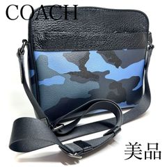 COACH コーチ ショルダー バッグ 迷彩ブルー カモフラ ブラック F29052