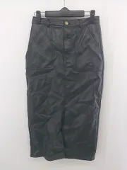 ◇ natural couture ナチュラルクチュール フェイクレザー ロング タイト ナロー スカート サイズM ブラック レディース E  【1304120010840】