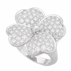 VanCleef&Arpels ヴァンクリーフ＆アーペル コスモス ラージモデル リング ダイヤモンド(D3.26ct) 750 K18 WG ホワイトゴールド 日本サイズ約20号 #60 VCA【送料無料】 【中古】321171205