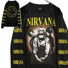 ⚫︎ ニルバーナ NIRVANA カートコバーン 黒 長袖 Tシャツ ロンT バンド ロングスリーブ デザイン 袖 両面 プリント 派手 奇抜 古着 ビンテージ ロック メタル ヒップホップ ラッパー アーティスト 7部袖  p10のサムネイル