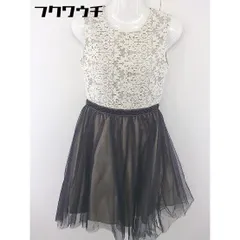 ◇ CROON A SONG バックジップ 刺繍 ビジュー 切替 ノースリーブ 膝丈 ワンピース サイズ36 ホワイト ブラック レディース  【1112080004904】のサムネイル