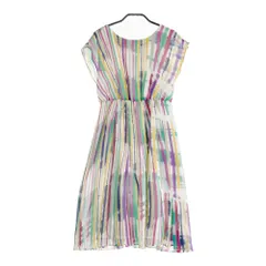 GRACE CONTINENTAL グレース コンチネンタル  半袖ワンピース マルチカラー ストライプ 総柄 ブラック系 36 [240101388641] レディース