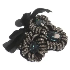 美品】PRADA プラダ ブラック ファブリック ビーズ エレガント