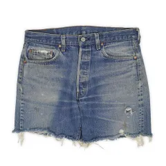 リーバイス Levi's 80s 80年代 501 カットオフ デニムショーツ 赤耳 レッドライン ジーンズ MADE IN USA アメリカ製 ヴィンテージ オリジナル 古着 メンズ ショートパンツ インディゴブルー W35【中古】