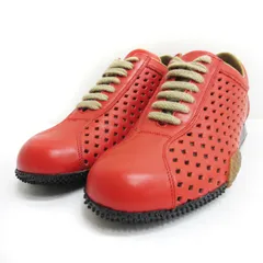 バリー BALLY スニーカー パンチングレザー シューズ ローカット 赤 レッド EU34 21cm 靴 ■GY99のサムネイル