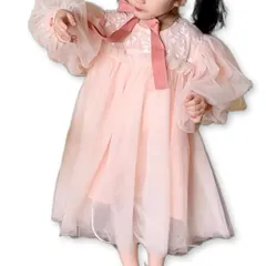 [Lezalic] チュール レース ワンピース ピンク キッズ バルーン 袖 ベビー ドレス 子供 結婚式 誕生日 卒園式 入学式 発表会 (JP, 数字サイズ, 80, 女子（小）, ピンク) [ピンク] [80] [女子（小）]
