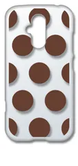 【新品未使用】らくらくスマートフォン F-52B クリア ハードケース ドット柄 水玉 (ブラウン) スマホケース カバー cl-f52b-dotbig-15