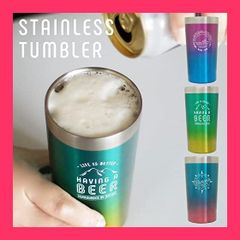 ★スタッフおすすめ！売れ筋★ステンレスタンブラー 450ml グラデーション 真空二重構造 箱入り ギフト (オーシャン(PK))