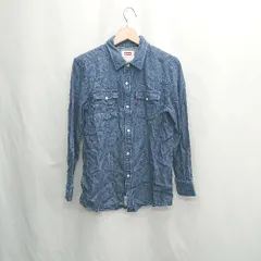 ◇ Θ Levi's リーバイス 無地 長袖 ジージャン サイズL ネイビー系 レディース メンズ E  【1505220009325】
