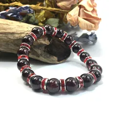 ガーネット パワーストーン ブレスレット 天然石 10mm （レッド）メンズ・レディース　男性・女性　数珠ブレス　開運 [17]　