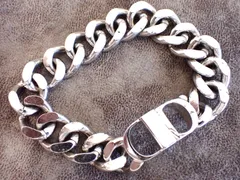 ジャンク出品 Christian Dior クリスチャンディオール CD ICON チェーンリンク GP ブレスレット シルバー