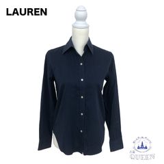 【訳アリ】 Ralph Lauren ラルフローレン ブラウス 長袖 シンプルデザイン フォーマル レディース ネイビー v-77 送料無料