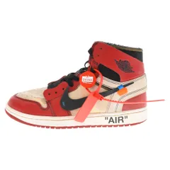 NIKE (ナイキ) ×OFF WHITE THE 10 AIR JORDAN 1 CHICAGO AA3834-101 オフホワイト ザテン エアジョーダン1 シカゴ ハイカットスニーカー US8.5/26.5cm ホワイト/レッドのサムネイル