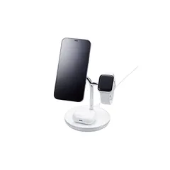 【在庫セール】エレコム ワイヤレス充電器 3in1 3台同時充電 [Magsafe対応のiPhone/Apple Watch/AirPods] マグネット内蔵 7.5W+5W Type-C(入力ポート) C-Cケーブル付属 Apple正規認証品 Made 