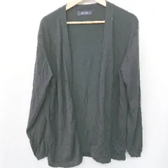 ◇ nano universe ナノユニバース 薄手 シンプル カジュアル 長袖 ニット カーディガン サイズL ブラック レディース E  【1407020045247】