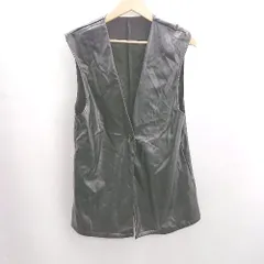 ◇ Θ apres jour mignon 合成皮革 ノースリーブ ベスト サイズ F ブラック レディース E  【1502030043389】