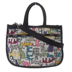 レスポートサック LesportSAC 猫柄 2WAY バッグ ショルダーバッグ ハンドバッグ グレー 黒