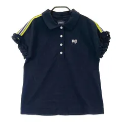 サイズ：0 PEARLY GATES パーリーゲイツ  フリル 半袖 ポロシャツ  ネイビー系 [240101282568]# ゴルフウェア レディース ストスト