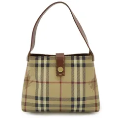 BURBERRY バーバリー シャドーホース ノバチェック チェック柄 ハンドバッグ ミニバッグ PVC レザー ベージュ ダークブラウン ブラック レッド