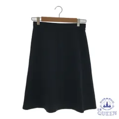 ☆美品☆ INDIVI インディヴィ スカート ファスナー付き フレアスカート シンプル ひざ丈 レディース ブラック 日本製 901-12454 送料無料 古着