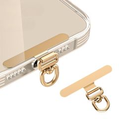 [grooblue] スマホストラップ スマホショルダー ストラップホルダー 薄型0.18mm 360°回転 金属製 タグパッチ ステンレス 頑丈 全機種対応 落下防止 肩掛け 斜め掛け 携帯ストラップ ゴールド