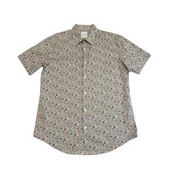 中古 ポールスミス Paul Smith 半袖シャツ クリーニング済み 花柄 マルチカラー メンズ Lサイズ