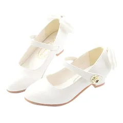[しあわせ倉庫] 女の子 ドレスシューズ キッズ フォーマル 靴 ガールズ シューズ ピアノ発表会 入学式 卒業式 結婚式 (ホワイト, 22.0)