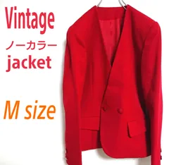 一点物！Vintage  ビンテージ  赤色  ダブル ノーカラージャケット アウター